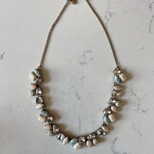 J. Crew Rhinestone Necklace, Grey and Pink‎
